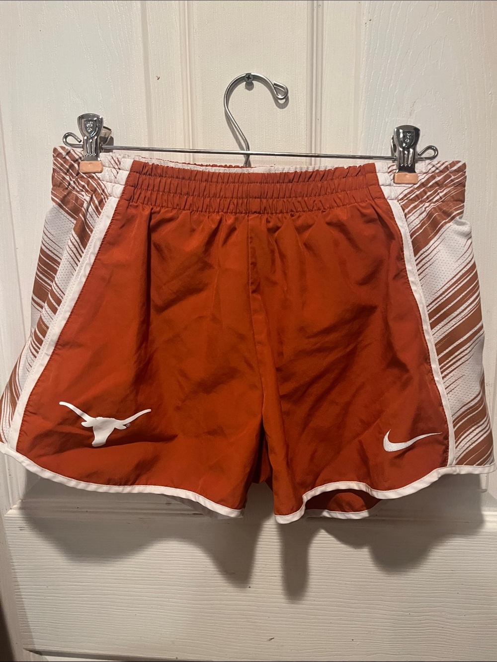 Nike Women's Burnt Orange Athletic Shorts with White Trim